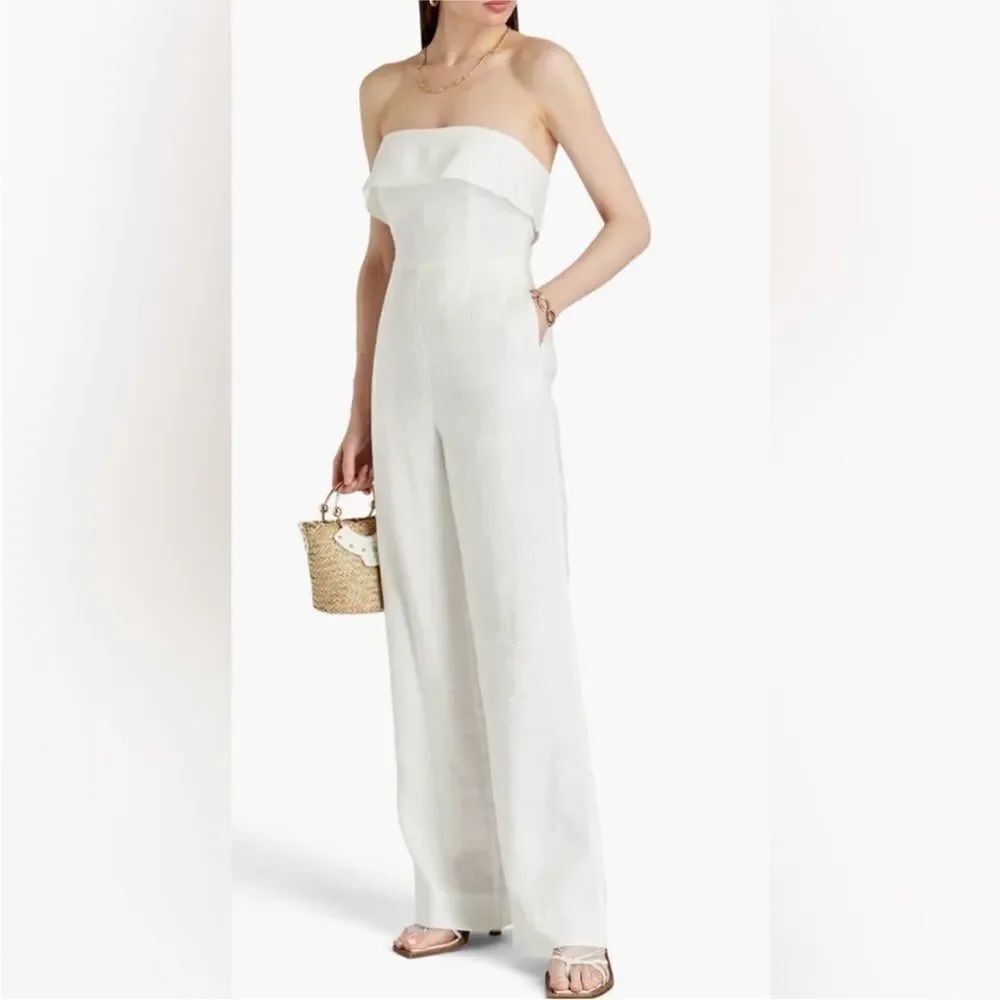 NWT Nicholas Elegant White Strapless Jumpsuit, US10